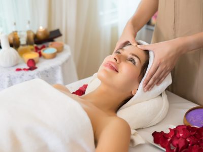 Traditional oriental massage therapy and beauty treatments. Young beautiful have massage woman in spa salon.